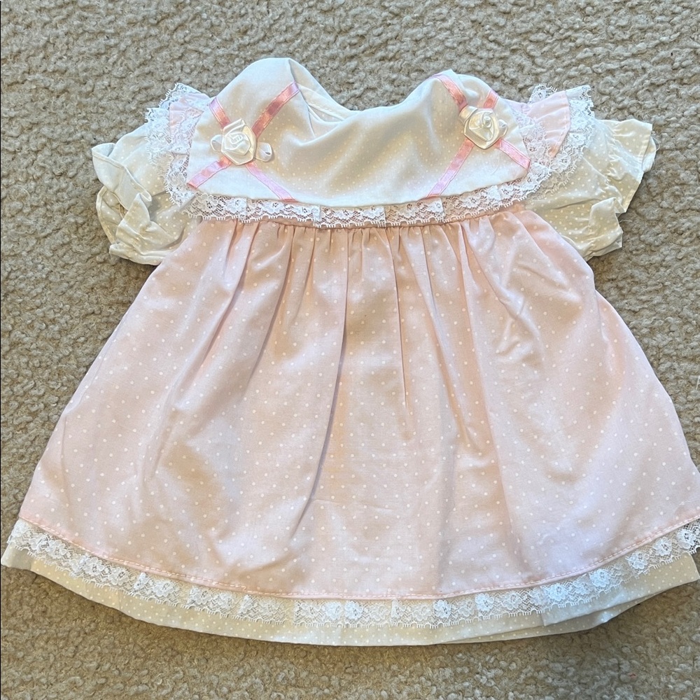 Vintage pink and white baby dress